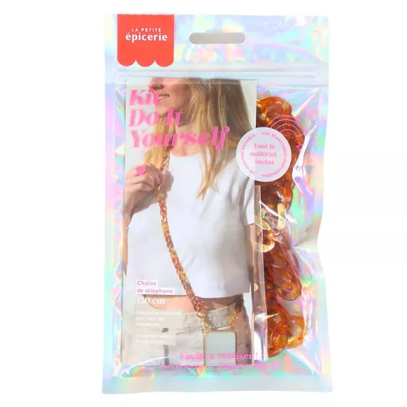 Kit DIY Bijou de téléphone - Maillons Ambre et dorés