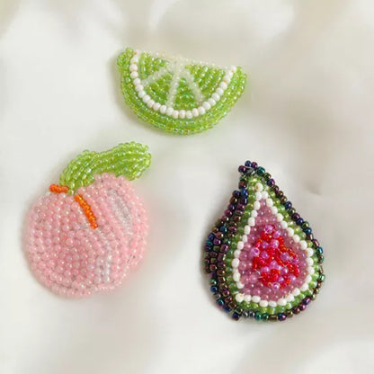 Kit DIY Mercerie - Mes broches Fruity en broderie Luneville