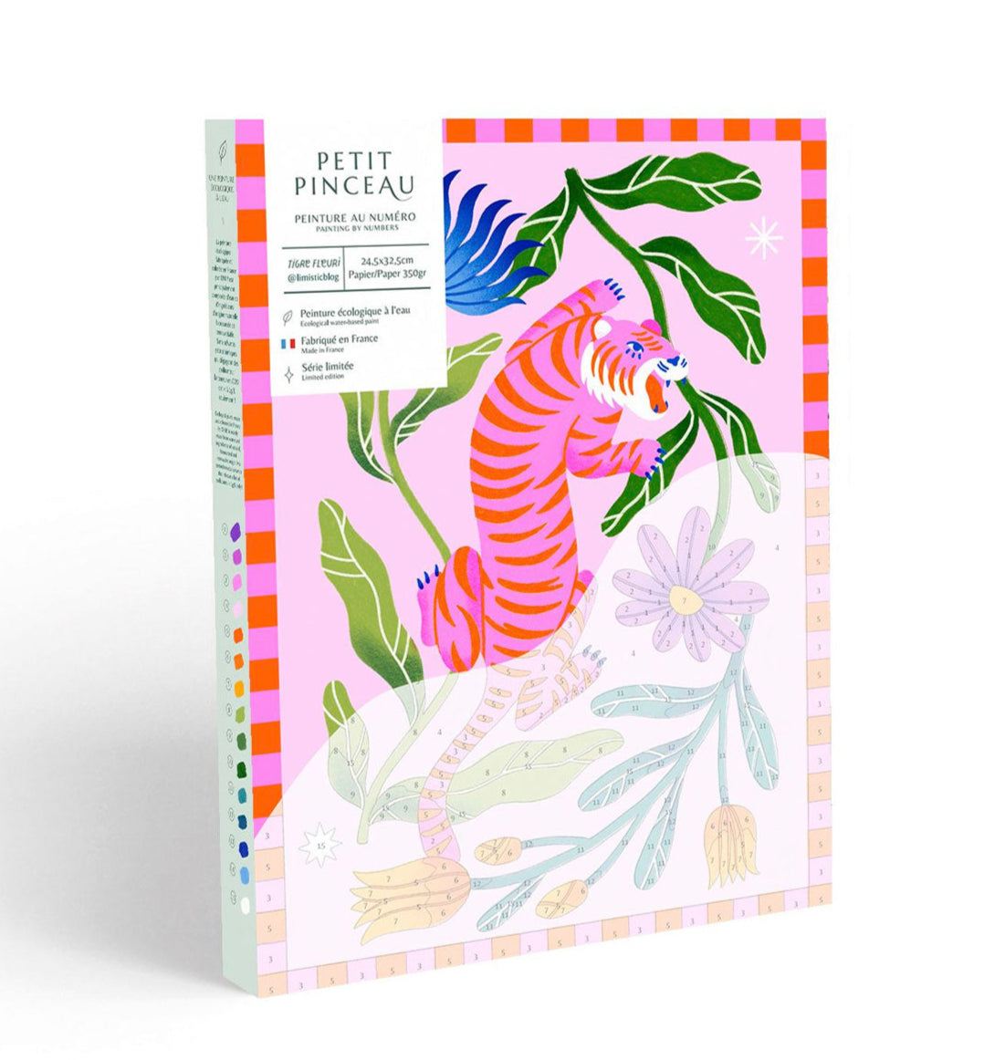 Coffret peinture au numéro - Tigre Fleuri par Limistic - Petit Pinceau