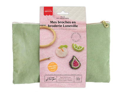 Kit DIY Mercerie - Mes broches Fruity en broderie Luneville